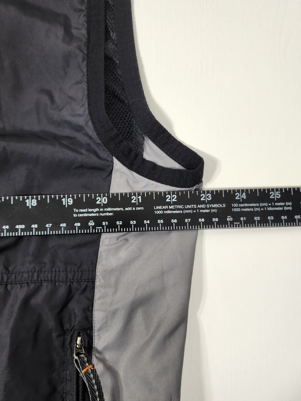 Nike Black & Gray Sleeveless Windbreaker Vest with Orange Swoosh - Picture 6 of 8